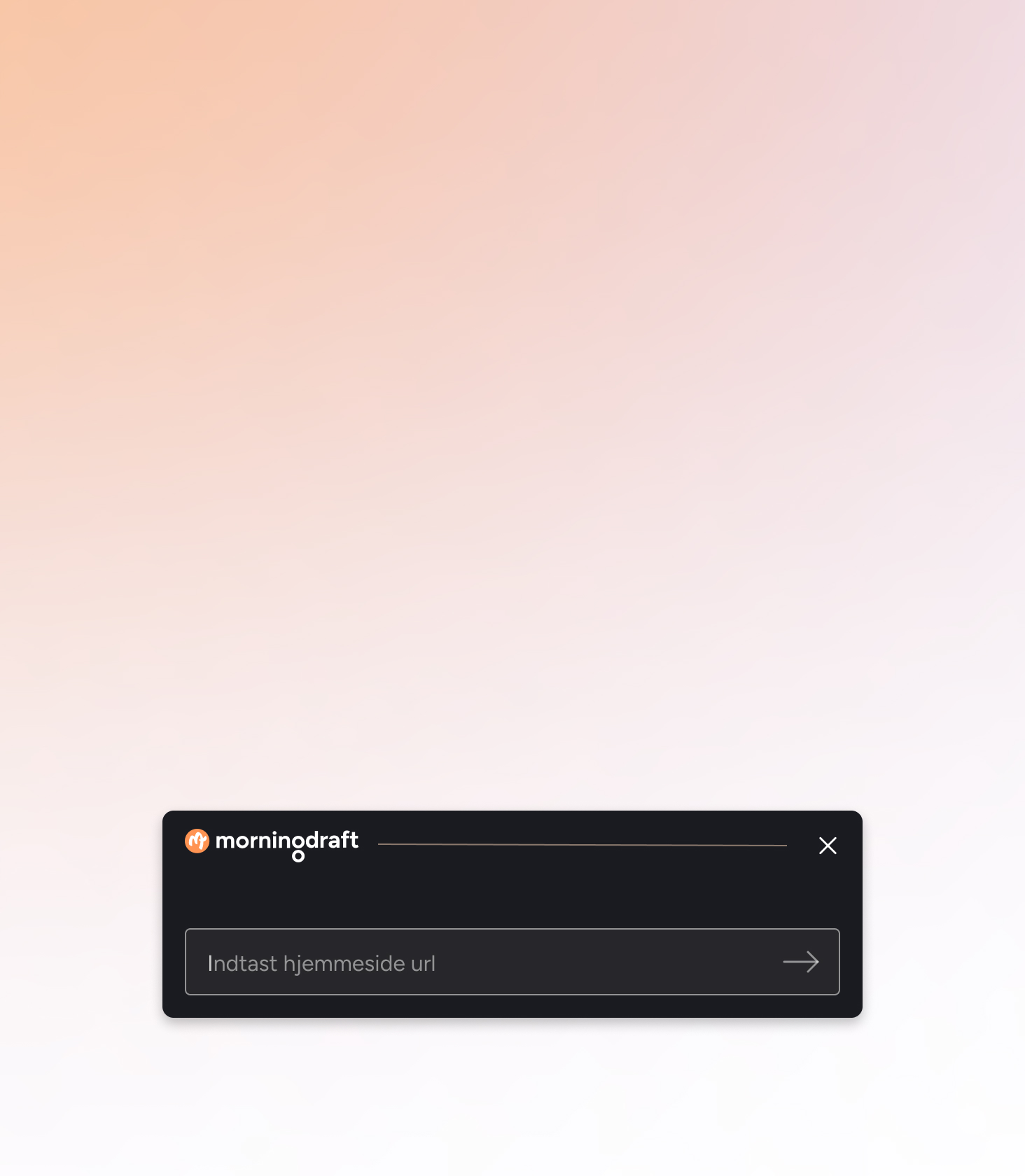 Morningdraft inputfelt til kundens website-URL