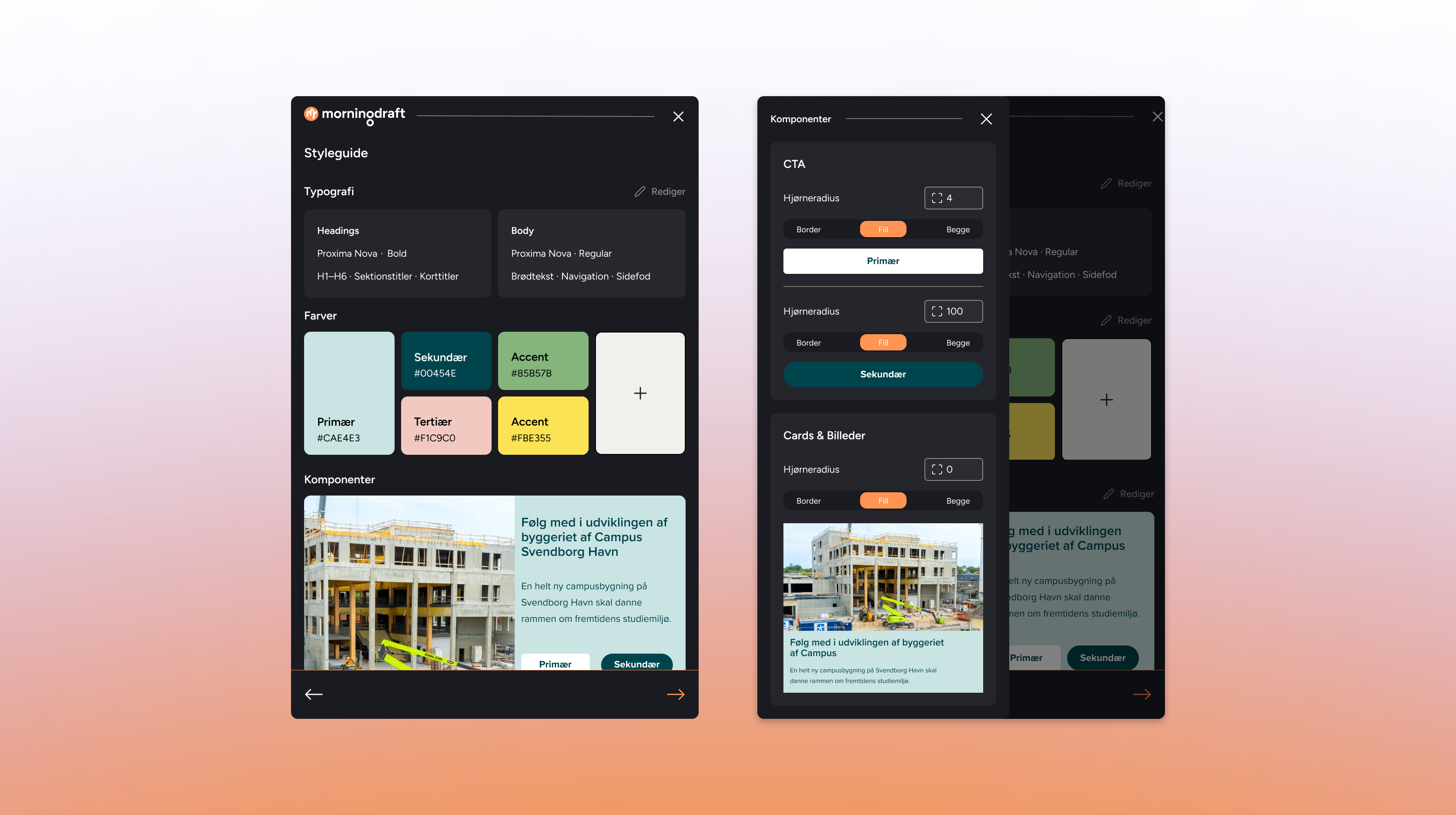 Morningdraft styleguide før test